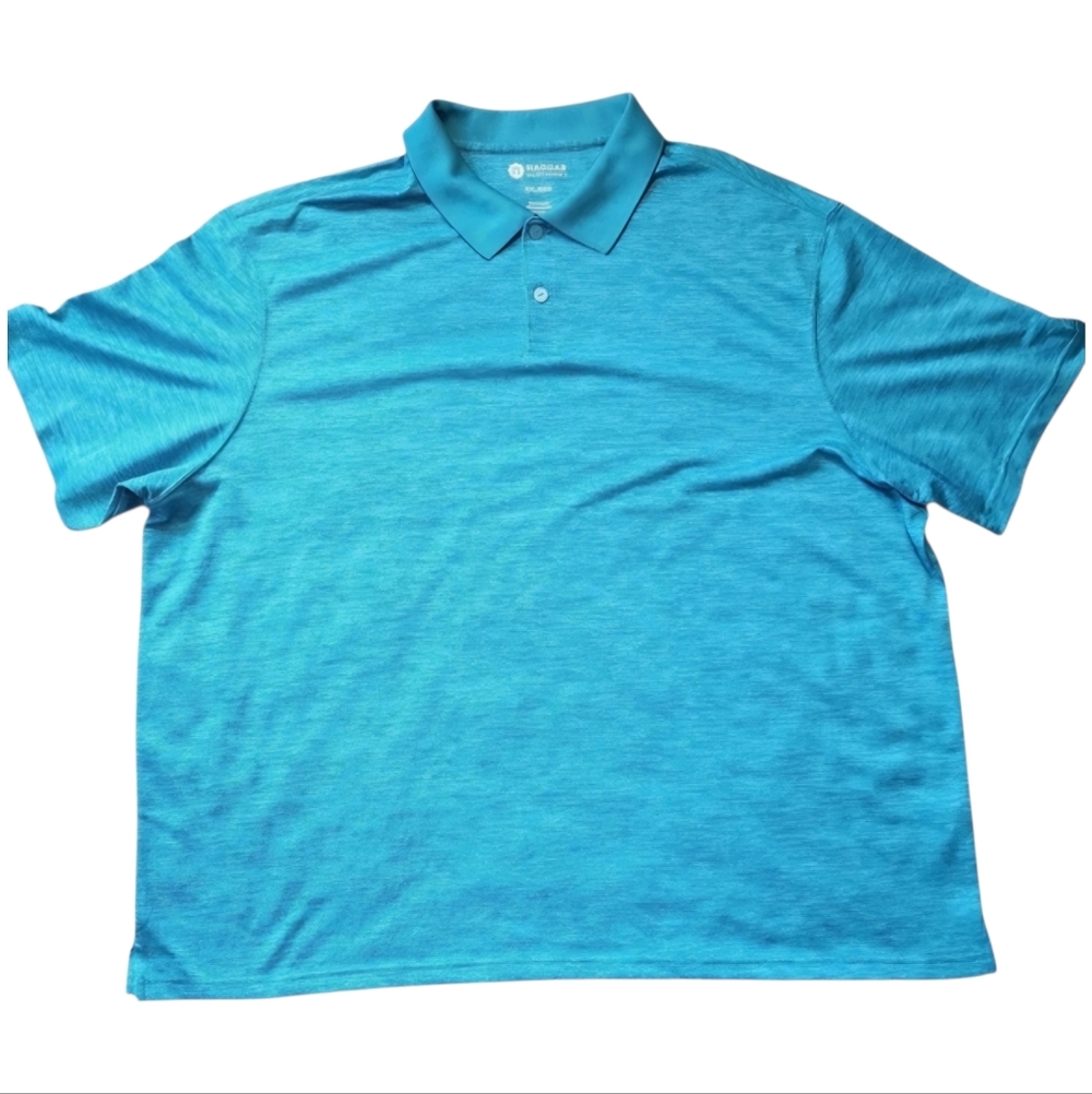Haggar 2XL Blue Space Dye Performance Polo Shirt XXL